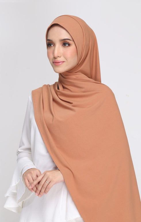 Slit Instant Shawl | Latte Brown